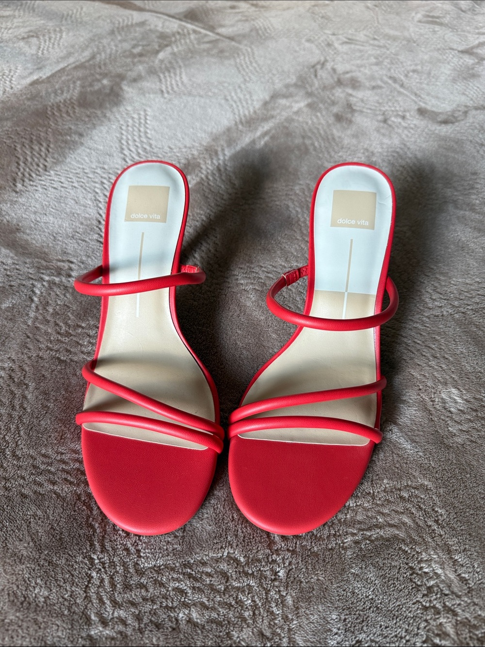 Dolce Vita Red Multi-Strap Slide Heels